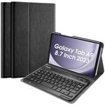 ProCase Keyboard Case for Galaxy Tab A9 2023 SM-X110/X115/X117, Protective Cover Case with Detachable Wireless Keyboard for Galaxy Tab A9 2023 –Black