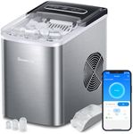 GoveeLife Smart Countertop Ice Makers with Wi-Fi, 9 Ice in 6-8min, 26lbs in 24 Hours, Portable Ice Machine, 2L Water Tank, for Home Kitchen Party Camping, with Ice Scoop and Basket, Stainless Silver