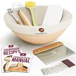Superbaking Banneton Bread Proofing Basket, Sourdough Bread Baking Supplies, Round 9 Inch Sourdough Starter Kit, Proofing Basket for Bread Baking, Bread Making Supplies Tools, Banneton Basket Gift Set