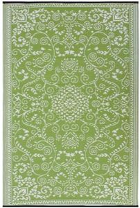 Murano Plastic mats Rugs Reversible and Recycled for Home, Patio, Backyard, Deck, Picnic, Beach, Trailer, Camping (Lime and Cream, 180cm x 270cm)
