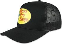 Bass Pro Shop Men's Trucker Hat Mesh Cap - One Size Fits All Snapback Closure - Great for Hunting & Fishing (Black)