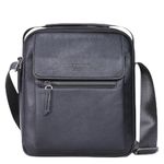 Lemuvlt Medium & Small Crossbody bag for men shoulder bag mens purse satchel leather messenger bag gift, Black, Medium