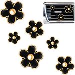 Frienda 6 Pcs Daisy Flower Air Vent Clip Air Freshener Outlet Clip Car Air Conditioning Clip Charm Car Inter Decor(Black, 2.5 cm, 3 cm, 3.3 cm)