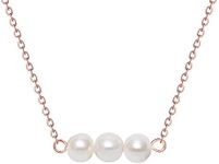 White Triple Ivory Pearl Necklace -