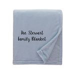 aztex Personalised Fleece Blanket/Throw, Customised with a name or message of your choice, Shimmering Duck Egg