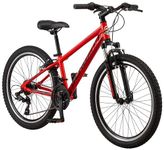 Schwinn High Timber AL Youth/Adult Mountain Bike, Aluminum Frame, 24-Inch Wheels, 21-Speed, Red