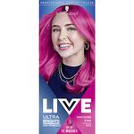 Schwarzkopf LIVE Ultra Brights Shocking Pink Semi-Permanent Hair Dye 093, Pink Hair Dye for Bright or Pastel Hair Colour, Vibrant Colour Lasts up to 15 Washes