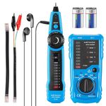 XIKKART Network Cable Tester, Line Finder with Probe Tone, Wire Tracker Multifunction, RJ11 RJ45 Cable Tracer, Telephone Line Test, Ethernet LAN Network Cat5 Cat6 Cable Maintenance Collation, Battery