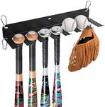 Baseball Bat Holder Wall Mount, Metal Bat Rack for Dugout Fence, Baseball Softball Bat Caddy Bat Hangers Bat Organizer for Storage and Display (Black, Holds Up to 14 Bats)