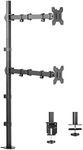 VIVO Extra Tall Vertically Stacked Dual Monitor Desk Mount Stand with 39 inch Stand-up Pole | Fully Adjustable Extended Arms, Fits 2 Screens up to 27 inches (STAND-V012T)