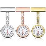 Anpro Nurse Watch,3pcs Silver/Rose Gold/Gold Fob Watch for Nurses and Doctors,Daily Waterproof