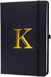 Business Notebook for Men Women, A5 Journal Notebook with A-Z , Dual-Sided Writing Paper Notebook with Dividers, Travel Journal for Teens, 200 Pages Leather Journal for Writing, Work, Meetings Black,K