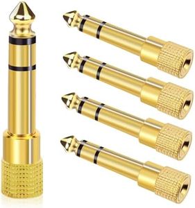 Aqdocvf 5-Pack 3.5mm to 1/4" Adapter, Gold Plated Headphone Adapters, 1/4" to 3.5mm Adapter, Stereo Audio Headphone Jack Adapter for Aux Cable, Headphones, Piano, Drums, Guitar Amplifier