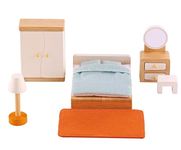 Hape E3450 Master Bedroom - Wooden Dolls House Accessories