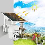 NautiKraft Solar Camera 4G Sim Solar Outdoor CCTV Camera, 4MP Pan & Tilt Zoom, Weatherproof, 2-Way Talk, Motion Detection, SD Card Support up to 128GB, Coloured Night Vision