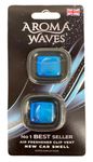 Aroma Waves Fresh New Car Smell Scent Air Freshener Lasting Freshness Clip-on Car Vent Grill Twin Pack