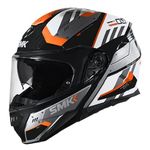 SMK GULLWING Tekker GL-217 flip-up Modular Double Visor Helmet for Bike with Balaclva Plus Key Chain(XXL) 62 cm | Multi