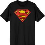 Superman Logo Men's Black Crew Neck Short Sleeve Tee-XL