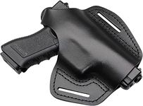 MAYMOC Leather Holster 2 Slot OWB Compatible for Glock 17 19 22 26 32 33 / S&W M&P Shield/Springfield XD & XDS/Plus All Similar Sized Handguns