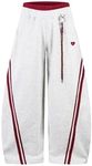 Aelfric Eden Stripes Baggy Barrel Sweatpants Elastic Double Waist Wide Leg Pants Women Men Casual Y2K Unisex Lounge Trouser Grey S