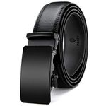 DOOPAI Leather Ratchet Belts for Men, Ratchet Dress Belts Men Black, Men Belts Adjustable with Automomatic Buckle, Cut to Exact fit