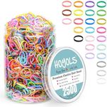 Hoyols 2500 PCS Colorful Hair Rubber Bands, Small Hair Ties for Baby Infants Toddler Girls No Pull No Damage Hair Elastics for Girls Accessories TPU (25 Mixed Color)