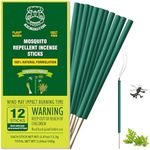 KICKOUTOR Mosquito Repellent Outdoor Patio 12 PCS Natural Citronella Mosquito Incense Sticks DEET Free Mosquito Barrier Repeller for Backyard Travel Camping Indoor Gnat Mosquito Control