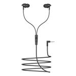 Boat Bassheads 213L, 10mm Drivers, Signature Sound, in-Line Microphone, Integrated Controls, 3.5mm L-Shaped Connector & 120cm Braided Cable Wired Earphones with Mic (Active Black)
