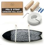 Ho Stevie! Surfboard Wall Mounts - Wood Pegs + Leather Straps - Hang Any Surf Board - Easy Installation