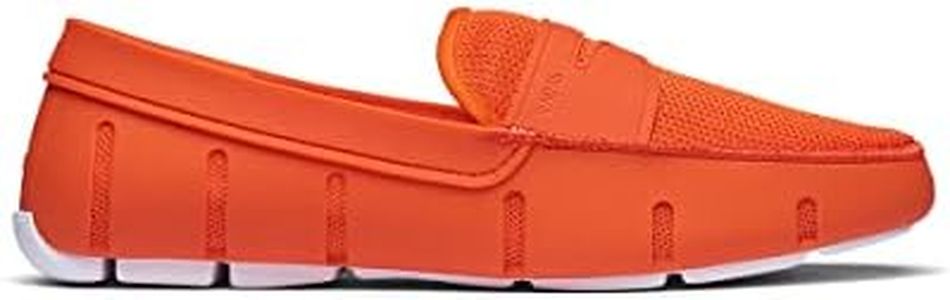 SWIMS Men's Penny Loafers Slip-On Moccasins Classic Boat/Deck Shoes for Men, Swims Orange, 7