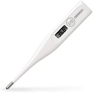Omron Glass Mc 246 Digital Thermometer With Quick Measurement Of Oral & Underarm Temperature In Celsius & Fahrenheit, Water Resistant For Easy Cleaning