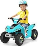 DORTALA Kids ATV, 6V Battery Powered Motorized Ride On Toy Car with High/Low Speeds, Anti-Slip Wheels, 4-Wheeler Electric Quad for Toddlers Ages 3-5 Years, Gift for Boys & Girls (Blue)