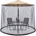 Best Choice Products 9ft Patio Umbrella Bug Screen w/Zipper Door. Polyester Netting - Black