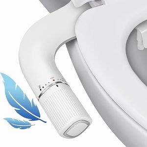 BIGCOW Ultra-Slim Bidet, Non-Electric Dual Nozzle (Frontal & Rear Wash) Bidet Attachment for Toilet with Metal Inlet, Fresh Water Pressure Adjustable Bidet Toilet Seat Attachment