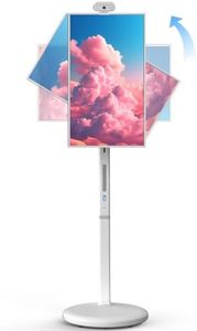 CooLegend Portable TV 32" 1080P Touch Screen Monitor on Wheels, Android OS 13 Built-in Battery, Detachable Camera and Stand, Full Swivel Rotation Rolling Tablet for Kitchen, Bedroom, Outdoors