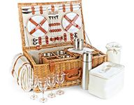 Luxury Fitted Picnic Hamper Basket, 4-Person (23")