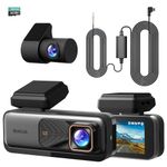 BOTSLAB 4K Dash Cam Front and Rear, Night Vision, 360° Rotatable Rear Camera, 2.45” IPS Screen, 170° Wide Angle, Built-in GPS and WiFi, 24/7 Parking Mode, with Hardwire Kit and 64 GB SD Card