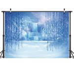 LYWYGG 7x5ft Ice and Snow White World Photography Backdrops Background Christmas Winter Snow Ice Crystal Pendant World for Children Photo Studio Props Backdrop CP-12