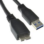 kenable USB 3.0 SuperSpeed A Male to 10 pin Micro B Male Cable BLACK 0.7m 75cm [0.7 metres]