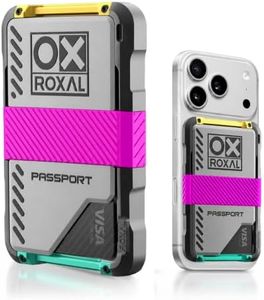Roxal Premium Magnetic Wallet, Compatible with MagSafe & iPhone 17,16,15,14,13,12 - CNC-Machined Aluminum Minimalistic & Luxury Design, RFID Blocking Thin Card Holder - Prime