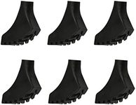 Ruzzut Black Rubber Horseshoe Diamond Trekking Pole Tips, Hiking Pole Replacement Tip Protectors for Trekking Poles, Fits Most Standard Hiking Poles - Shock Absorbing, Adds Grip and Traction, 6 PCS