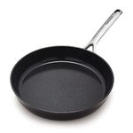 GreenPan GP5 Hard Anodized Healthy Ceramic Nonstick 12" Frying Pan Skillet, Heavy Gauge Scratch Resistant, Stay Flat Surface, Induction, Mirror Finish Handle, Oven Safe, PFAS-Free, Black