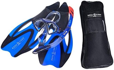 Aqua Lung Proflex X Tauchset - Schnorchel Flossen Maske ABC Set (38/40, Blue transparent)