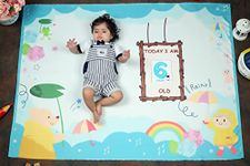 NEW COMERS Milestone Blanket & Props for Baby's Monthly Photoshoot|1 to 12 Month Cards|Multiuse Products|Ac Room Blanket for Summer|Infants Winter Blanket|135X115 Cm-405, Cotton, 1 Count