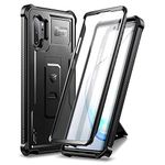 Dexnor for Samsung Note 10+ Case, [Built in Screen Protector and Kickstand] Heavy Duty Military Grade Protection Shockproof Protective Cover for Samsung Note 10+ - Black