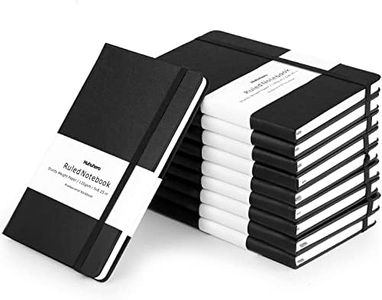Huhuhero 10 Pack Lined Journal Notebook, College Ruled Notebook, 120Gsm Thick Paper Journals for Writing, Hardcover Notebooks for Work School Business Note Taking Women Men, 5"×8.25" (10, Black)