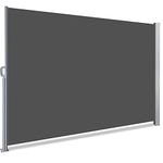 VOUNOT Side Awning Retractable, Outdoor Privacy Screen for Garden, Balcony, Terrace, 140 x 300 cm, Grey