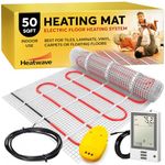 50 Sqft Electric Radiant Floor Heating System with Required GFCI Programmable Thermostat 120V
