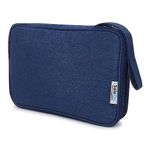 SaleOn Portable Storage Organizer Bag for Earphone USB Cable Power Bank Mobile Charger Digital Gadget Hard Disk, Water Resistance Material - Dark Grey (Navy Blue)