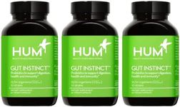 HUM Gut Instinct, Daily Probiotics for Digestive Health for Women and Men - Lactobacillus + Bifidobacterium Strains for Bloating, Immune Support + Healthy Gut Diversity (90-Count)